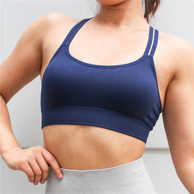 Seamless Double-Strap Sports Bra – Quick-Dry Yoga & Running Tank for Women, Plus Size