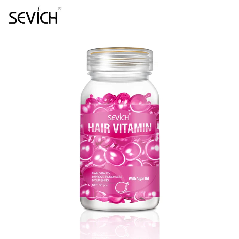 30pcs Sevich Hair Vitamin Capsules – Keratin Complex Oil for Hair Loss, Frizz Repair & Silky Smooth Hair