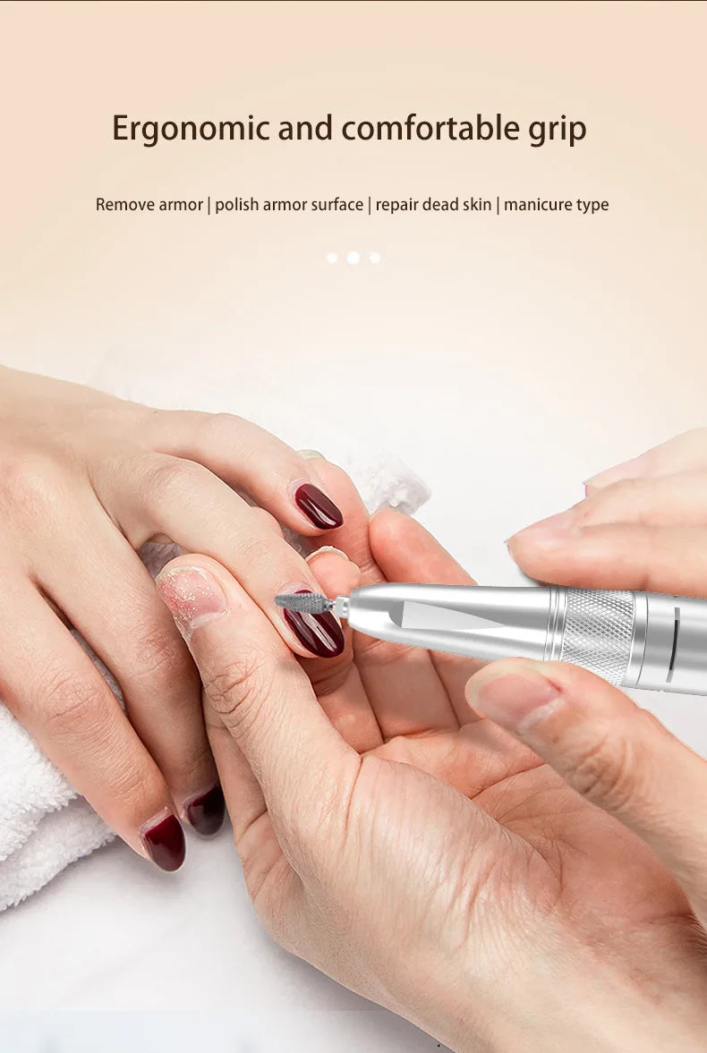 35000RPM Rechargeable Electric Nail Drill – Portable Professional File for Acrylic & Gel Nails