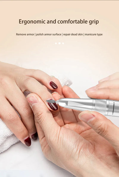 35000RPM Rechargeable Electric Nail Drill – Portable Professional File for Acrylic & Gel Nails
