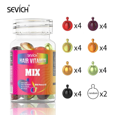 30pcs Sevich Hair Vitamin Capsules – Keratin Complex Oil for Hair Loss, Frizz Repair & Silky Smooth Hair