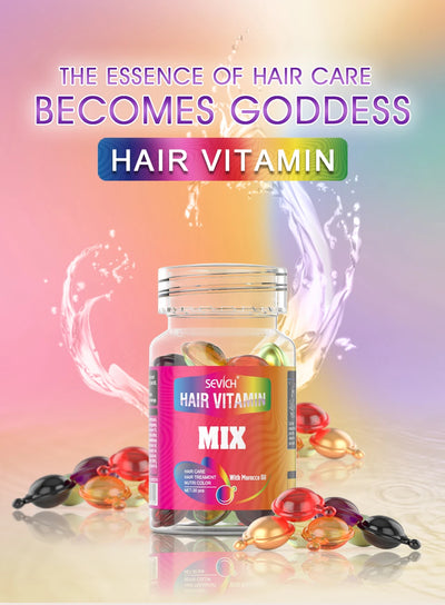 30pcs Sevich Hair Vitamin Capsules – Keratin Complex Oil for Hair Loss, Frizz Repair & Silky Smooth Hair