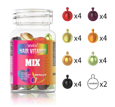 30pcs Sevich Hair Vitamin Capsules – Keratin Complex Oil for Hair Loss, Frizz Repair & Silky Smooth Hair