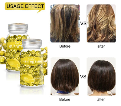 30pcs Sevich Hair Vitamin Capsules – Keratin Complex Oil for Hair Loss, Frizz Repair & Silky Smooth Hair