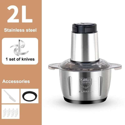 500W Electric Meat Grinder – 2L/3L/5L Stainless Steel Food Processor & Chopper for Home Kitchen