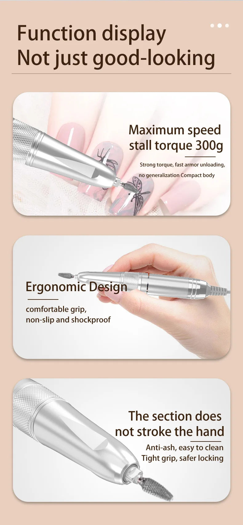 35000RPM Rechargeable Electric Nail Drill – Portable Professional File for Acrylic & Gel Nails