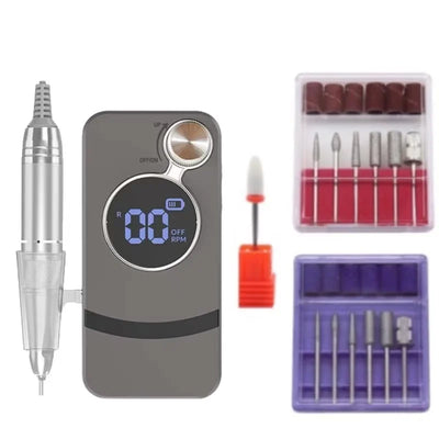 35000RPM Rechargeable Electric Nail Drill – Portable Professional File for Acrylic & Gel Nails