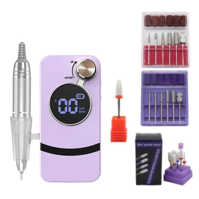 35000RPM Rechargeable Electric Nail Drill – Portable Professional File for Acrylic & Gel Nails