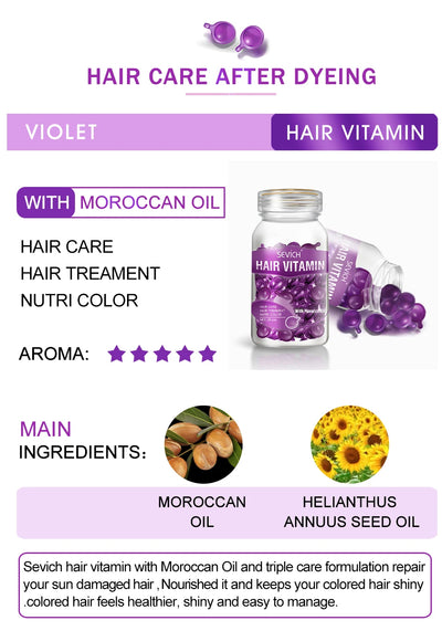 30pcs Sevich Hair Vitamin Capsules – Keratin Complex Oil for Hair Loss, Frizz Repair & Silky Smooth Hair