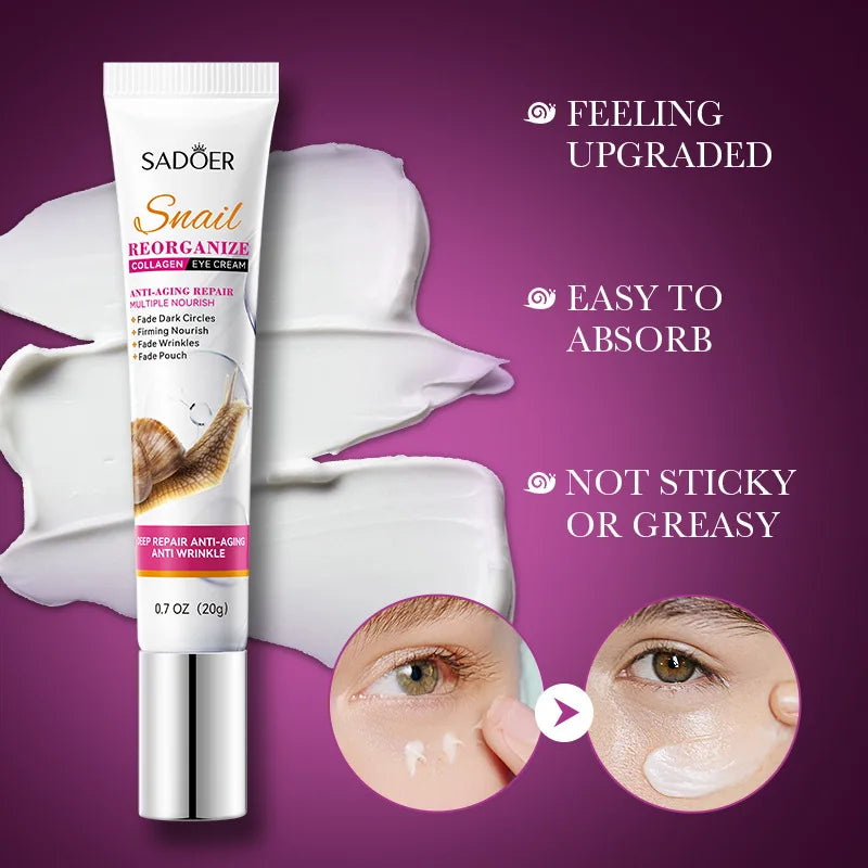 Snail Collagen Eye Cream Anti Dark Circles Remove Eyes Bags Moisturizing Firming Beauty Eyes Skin Care Products