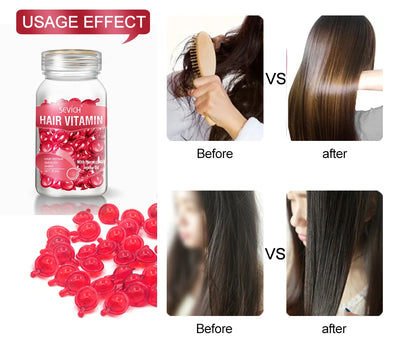 30pcs Sevich Hair Vitamin Capsules – Keratin Complex Oil for Hair Loss, Frizz Repair & Silky Smooth Hair