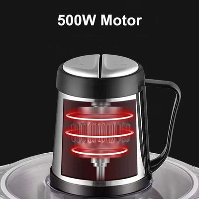 500W Electric Meat Grinder – 2L/3L/5L Stainless Steel Food Processor & Chopper for Home Kitchen
