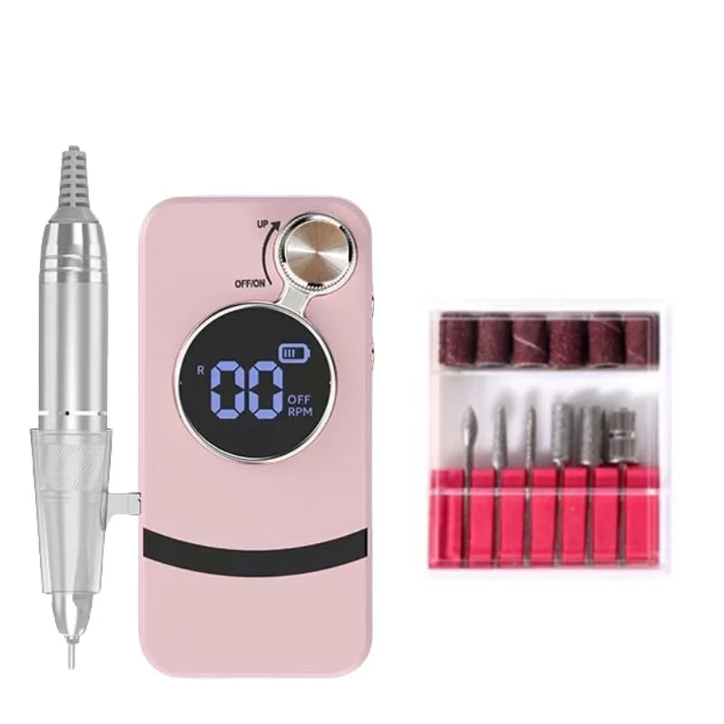 35000RPM Rechargeable Electric Nail Drill – Portable Professional File for Acrylic & Gel Nails