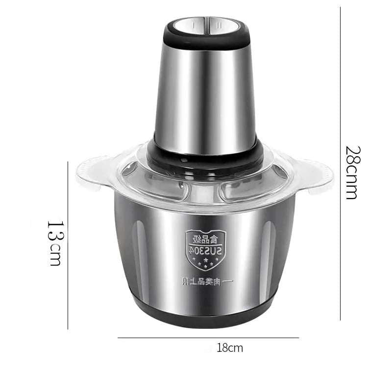 500W Electric Meat Grinder – 2L/3L/5L Stainless Steel Food Processor & Chopper for Home Kitchen