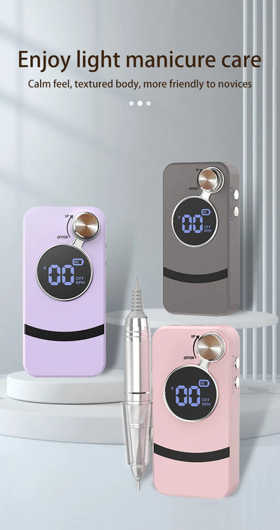 35000RPM Rechargeable Electric Nail Drill – Portable Professional File for Acrylic & Gel Nails