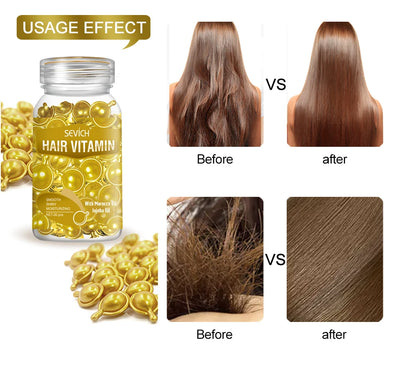 30pcs Sevich Hair Vitamin Capsules – Keratin Complex Oil for Hair Loss, Frizz Repair & Silky Smooth Hair
